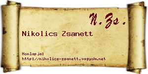 Nikolics Zsanett névjegykártya