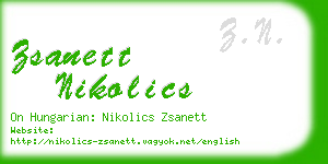 zsanett nikolics business card